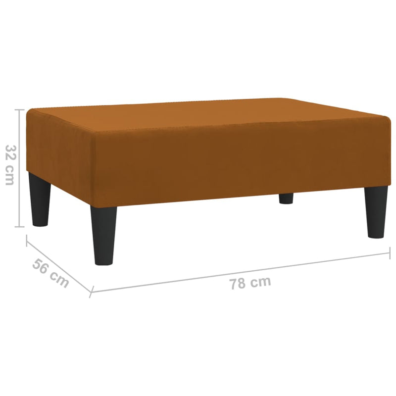 vidaXL barna bársony lábzsámoly 78 x 56 x 32 cm