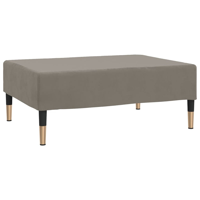 vidaXL világosszürke bársony lábzsámoly 78 x 56 x 32 cm