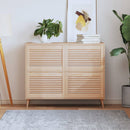vidaXL 4 db tömör fenyőfa lamellás szekrényajtó 39,5 x 59,4 cm