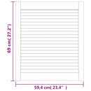vidaXL 4 db tömör fenyőfa lamellás szekrényajtó 69 x 59,4 cm