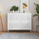 vidaXL 4 db fehér tömör fenyőfa lamellás szekrényajtó 39,5 x 59,4 cm