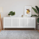 vidaXL 4 db fehér tömör fenyőfa lamellás szekrényajtó 61,5 x 49,4 cm