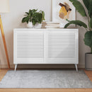 vidaXL 2 db fehér tömör fenyőfa lamellás szekrényajtó 61,5 x 59,4 cm