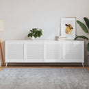 vidaXL 4 db fehér tömör fenyőfa lamellás szekrényajtó 61,5 x 59,4 cm