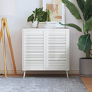 vidaXL 2 db fehér tömör fenyőfa lamellás szekrényajtó 69 x 39,4 cm