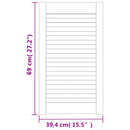 vidaXL 4 db fehér tömör fenyőfa lamellás szekrényajtó 69 x 39,4 cm