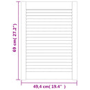 vidaXL 2 db fehér tömör fenyőfa lamellás szekrényajtó 69 x 49,4 cm