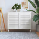 vidaXL 2 db fehér tömör fenyőfa lamellás szekrényajtó 69 x 49,4 cm