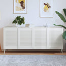 vidaXL 4 db fehér tömör fenyőfa lamellás szekrényajtó 69 x 49,4 cm