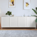 vidaXL 4 db fehér tömör fenyőfa lamellás szekrényajtó 69 x 59,4 cm
