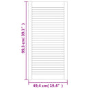 vidaXL 4 db fehér tömör fenyőfa lamellás szekrényajtó 99,3 x 49,4 cm