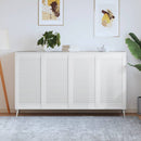 vidaXL 4 db fehér tömör fenyőfa lamellás szekrényajtó 99,3 x 49,4 cm