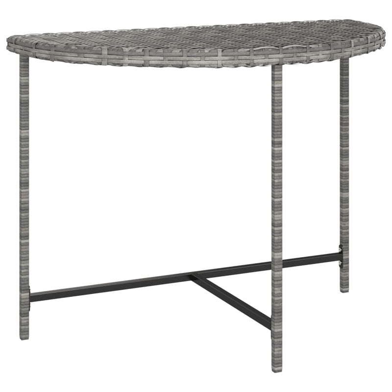 vidaXL szürke polyrattan kerti asztal 100 x 50 x 75 cm