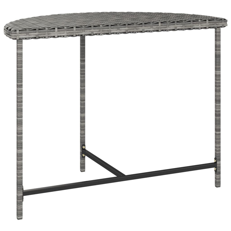 vidaXL szürke polyrattan kerti asztal 100 x 50 x 75 cm