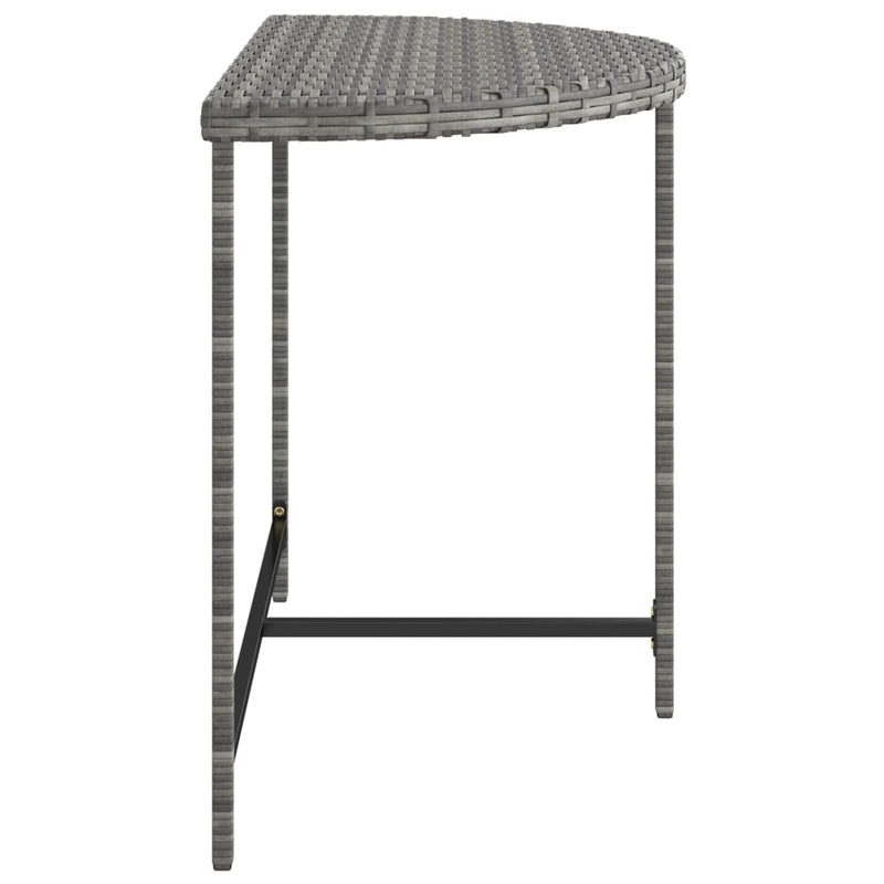 vidaXL szürke polyrattan kerti asztal 100 x 50 x 75 cm