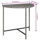 vidaXL szürke polyrattan kerti asztal 80 x 50 x 75 cm
