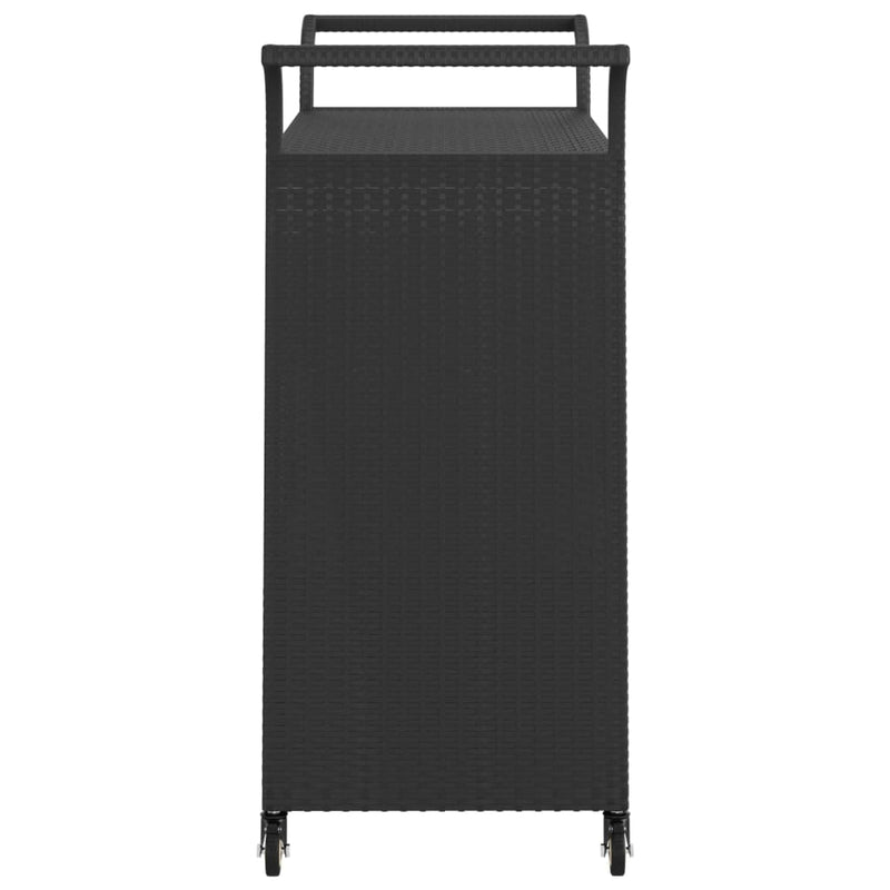 vidaXL fekete polyrattan bárkocsi fiókkal 100 x 45 x 97 cm