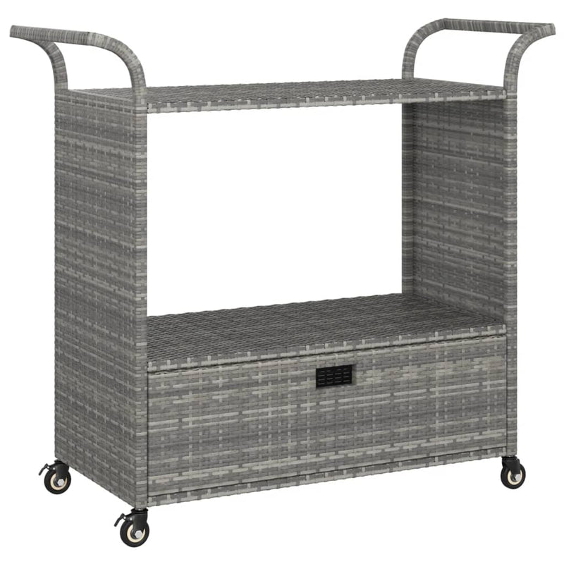 vidaXL szürke polyrattan bárkocsi fiókkal 100 x 45 x 97 cm