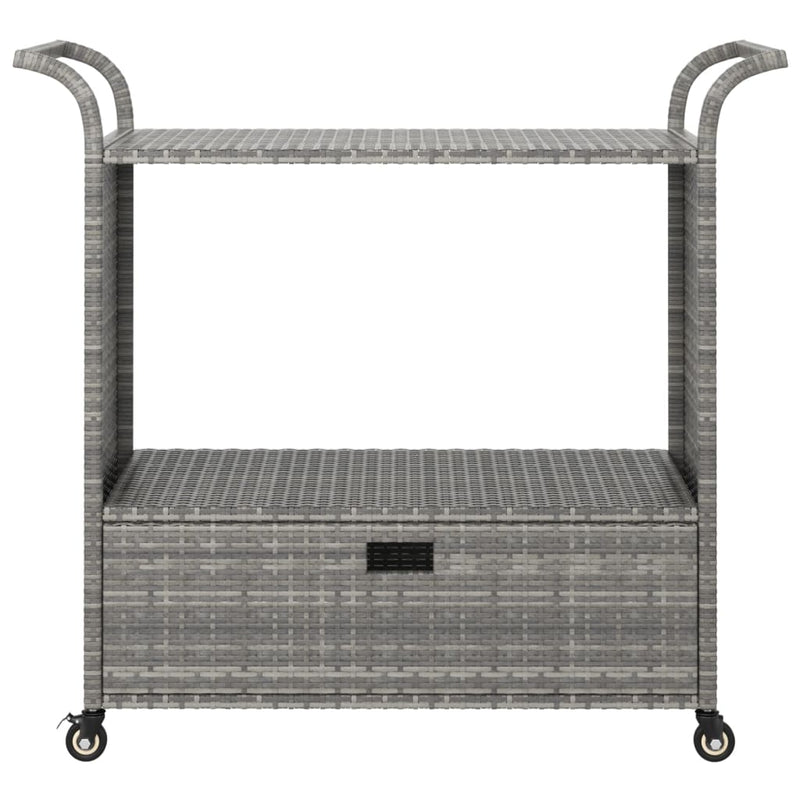 vidaXL szürke polyrattan bárkocsi fiókkal 100 x 45 x 97 cm