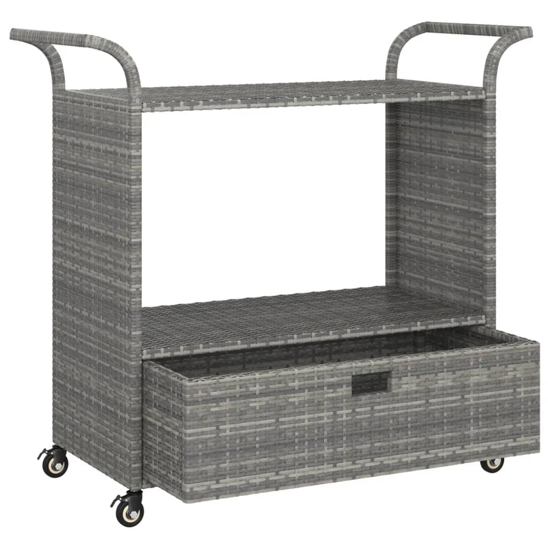 vidaXL szürke polyrattan bárkocsi fiókkal 100 x 45 x 97 cm