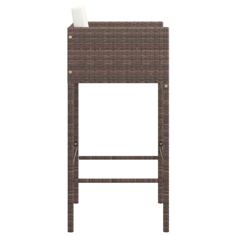 vidaXL 2 db barna polyrattan bárszék párnával