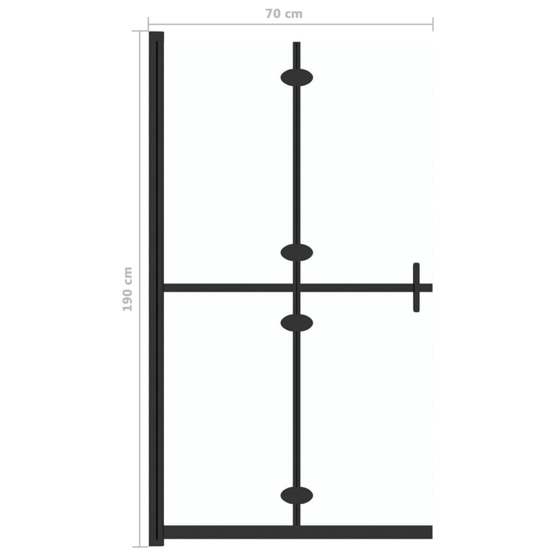 vidaXL átlátszó ESG üveg összecsukható zuhanyfal 70 x 190 cm