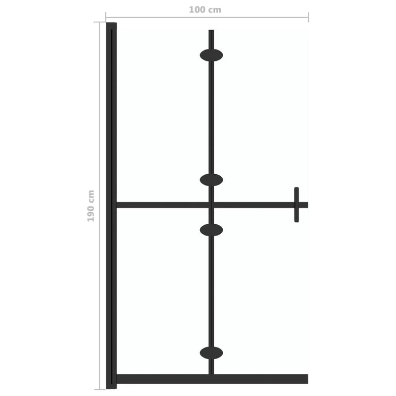vidaXL átlátszó ESG üveg összecsukható zuhanyfal 100 x 190 cm