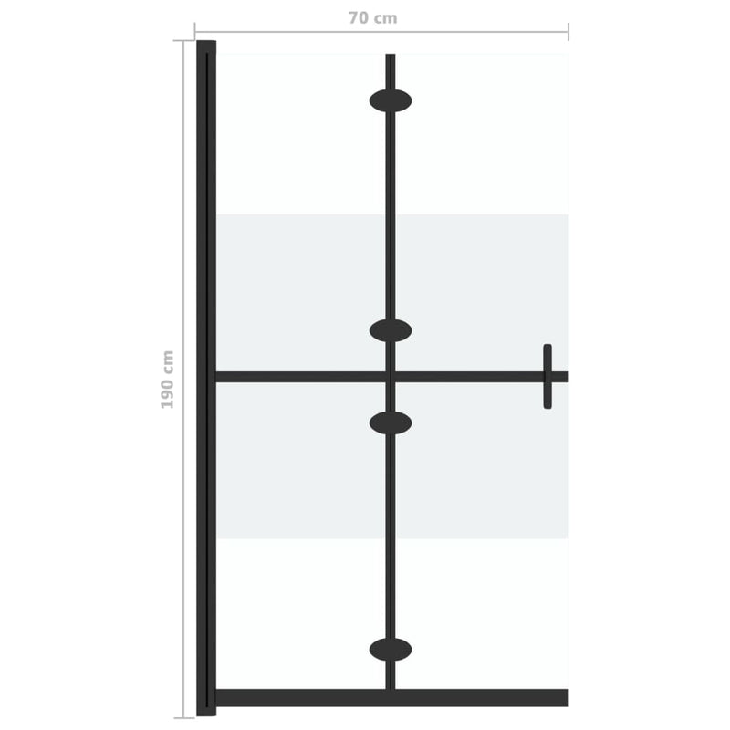 vidaXL selyemmatt ESG üveg összecsukható zuhanyfal 70 x 190 cm