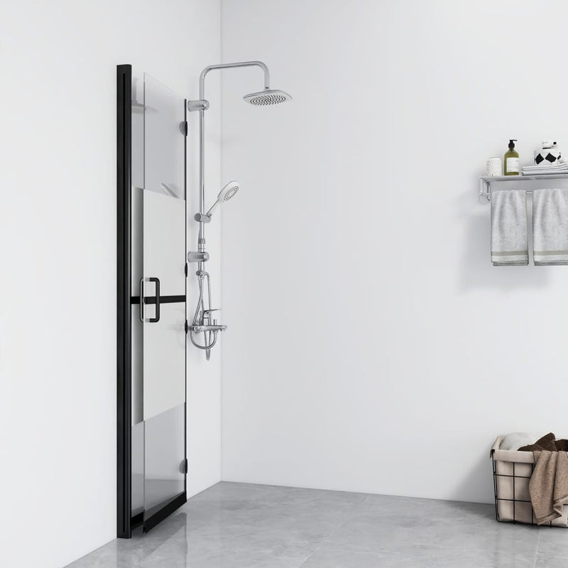 vidaXL selyemmatt ESG üveg összecsukható zuhanyfal 100 x 190 cm