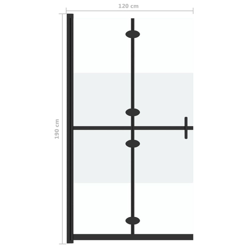 vidaXL selyemmatt ESG üveg összecsukható zuhanyfal 120 x 190 cm