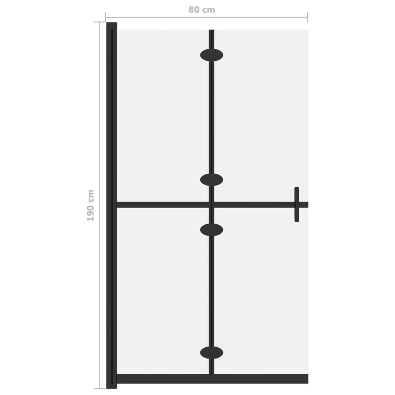 vidaXL ESG tejüveg összecsukható zuhanyfal 80 x 190 cm