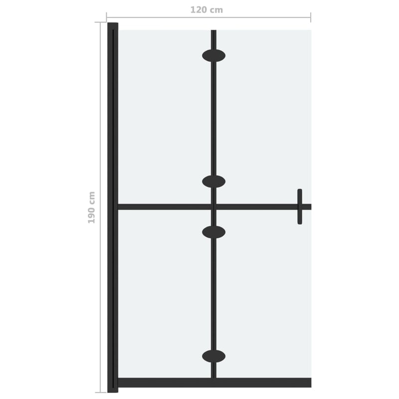 vidaXL ESG tejüveg összecsukható zuhanyfal 120 x 190 cm
