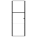 vidaXL fekete ESG üveg és alumínium beltéri ajtó 76 x 201,5 cm