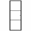 vidaXL fekete ESG üveg és alumínium beltéri ajtó 83 x 201,5 cm