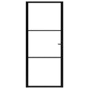 vidaXL fekete ESG üveg és alumínium beltéri ajtó 102,5 x 201,5 cm