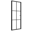 vidaXL fekete ESG üveg és alumínium beltéri ajtó 76 x 201,5 cm
