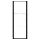 vidaXL fekete ESG üveg és alumínium beltéri ajtó 76 x 201,5 cm