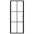 vidaXL fekete ESG üveg és alumínium beltéri ajtó 83 x 201,5 cm