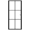 vidaXL fekete ESG üveg és alumínium beltéri ajtó 93 x 201,5 cm