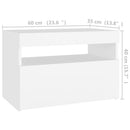 vidaXL fehér éjjeliszekrény LED-lámpákkal 60x35x40 cm szerelt fa