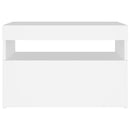 vidaXL fehér éjjeliszekrény LED-lámpákkal 60x35x40 cm szerelt fa