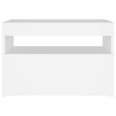 vidaXL 2 db fehér éjjeliszekrény LED-lámpákkal 60x35x40 cm szerelt fa