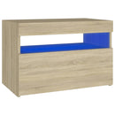 vidaXL sonoma tölgyszínű éjjeliszekrény LED-lámpákkal 60x35x40 cm
