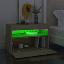 vidaXL sonoma tölgyszínű éjjeliszekrény LED-lámpákkal 60x35x40 cm