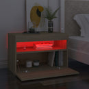 vidaXL sonoma tölgyszínű éjjeliszekrény LED-lámpákkal 60x35x40 cm