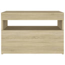 vidaXL sonoma tölgyszínű éjjeliszekrény LED-lámpákkal 60x35x40 cm