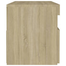vidaXL sonoma tölgyszínű éjjeliszekrény LED-lámpákkal 60x35x40 cm
