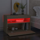 vidaXL 2 db sonoma tölgyszínű éjjeliszekrény LED-lámpákkal 60x35x40 cm