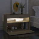 vidaXL 2 db sonoma tölgyszínű éjjeliszekrény LED-lámpákkal 60x35x40 cm