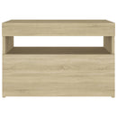 vidaXL 2 db sonoma tölgyszínű éjjeliszekrény LED-lámpákkal 60x35x40 cm
